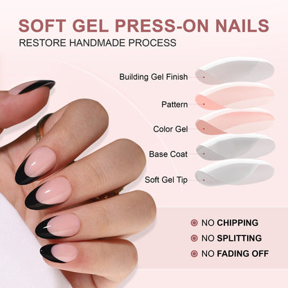 Gel Lipnios Manikiūro Nagai 16 Dydžių - 32 Vnt Rinkinys XNFS170
