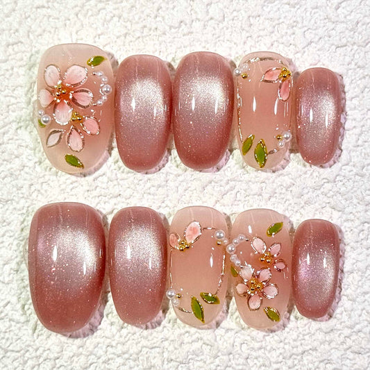10 vienetų rinkinys rankų darbo salono lygio želė prispaudžiamos nagai AW1305