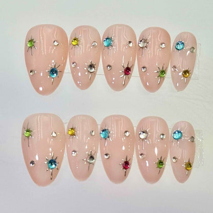 10 vnt./rinkinys rankomis pagamintos salono lygio gelio presuojamos priauginimo nagai AW1318-1