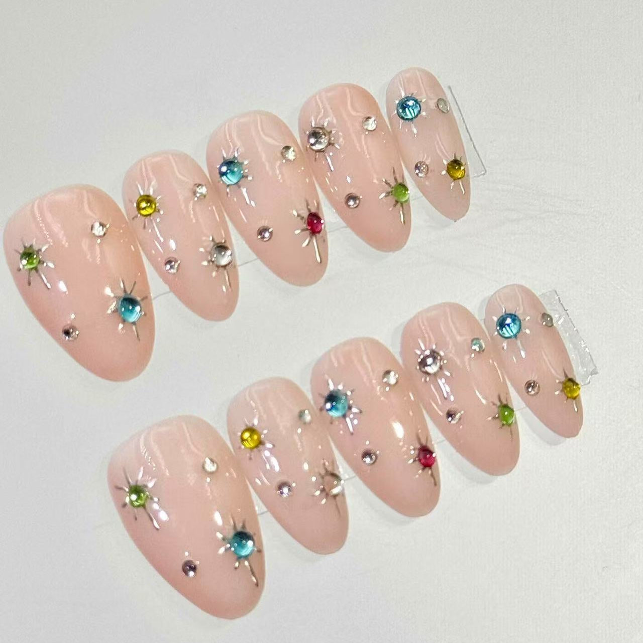 10 vnt./rinkinys rankomis pagamintos salono lygio gelio presuojamos priauginimo nagai AW1318-1